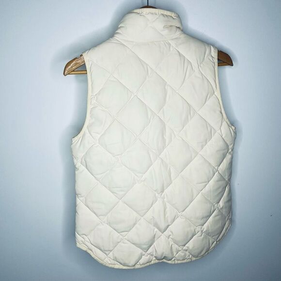J Crew Quilted Puffer Vest Down‎ Filled Cream Off White S Small Style 92465 - Picture 8 of 8